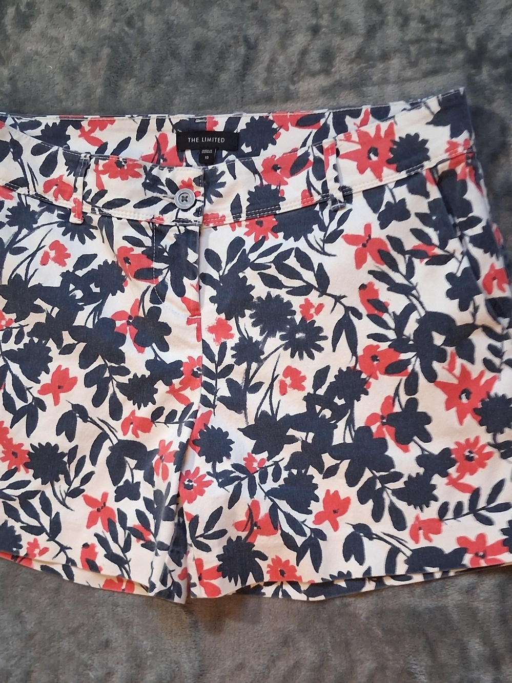 The Limited Size 10 Floral Shorts White Red Blue